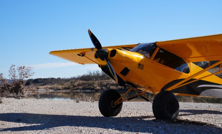 A Carbon Cub EX perched in a Lone Star State riverbed. [Credit: Cayla McLeod]