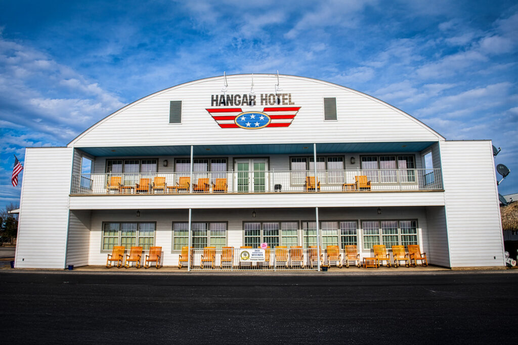 he Hangar Hotel (left) is a large part of what makes a visit to Fredericksburg so memorable.