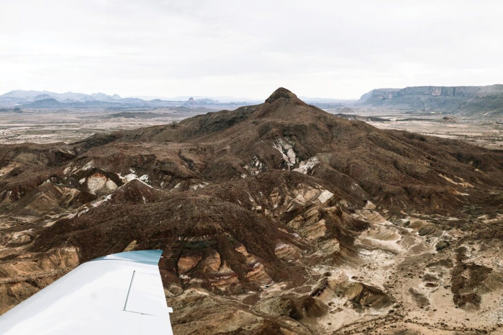 A Cirrus SR20 flies over Big Bend National Park in far West Texas.