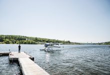 Seaplanes taxiing to docks are a common site around the Keweenaw Peninsula. [Credit: Visit Keweenaw]