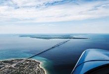The Mackinac Bridge, which spans just under 5 miles, opened in 1957, connects the upper and lower peninsulas of Michigan. [Credit: Neil Harris]
