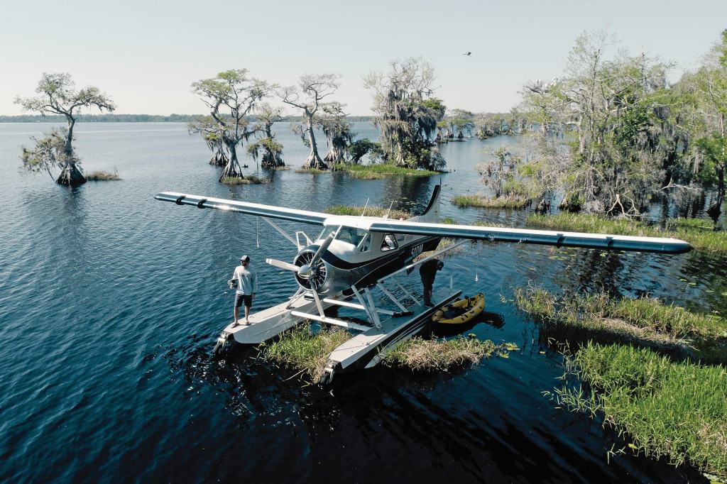 You never know what you might see flying across the Sunshine State. Whether it’s the Marco family enjoying their Beaver on floats or an alligator coming up for a little fresh air. [Credit: Jon Whittle]