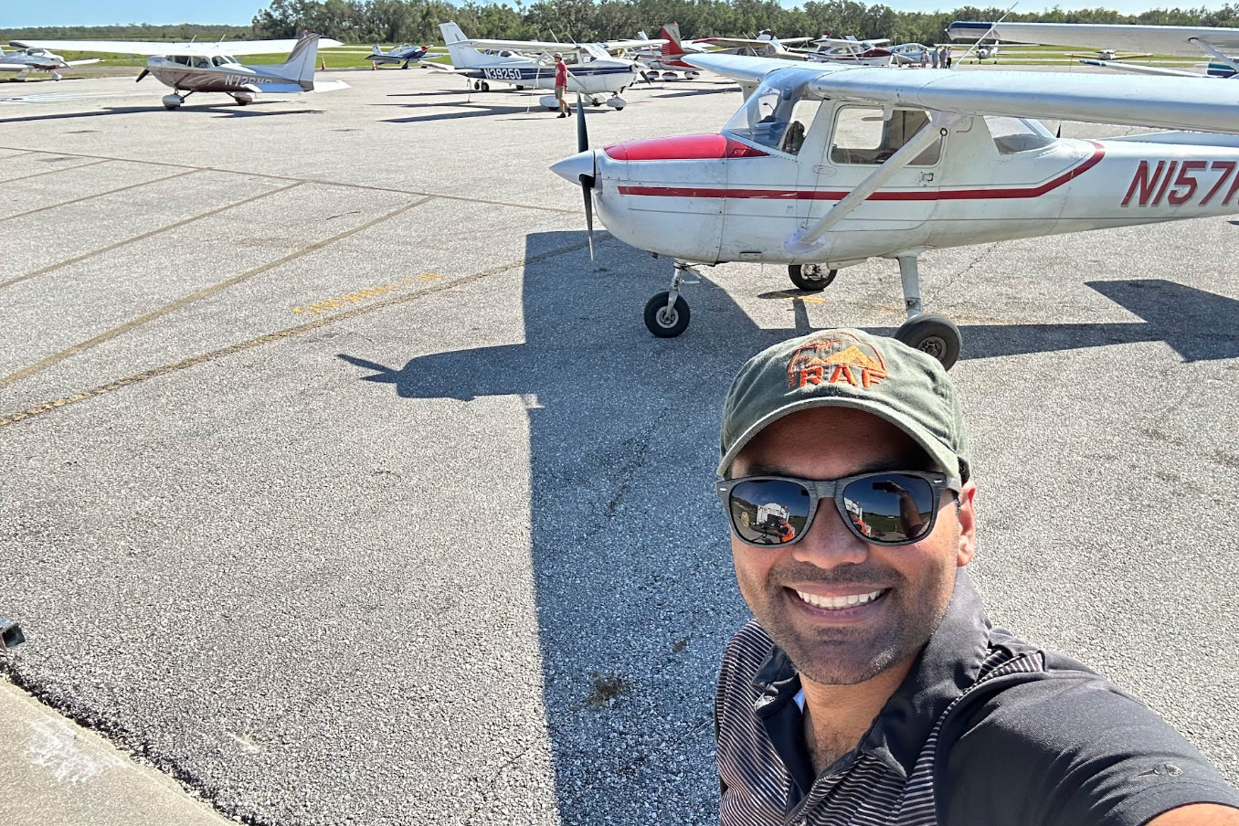 Amrat Chugani is one of Florida’s RAF represenatives. He enjoys flying and camping across the state. [Credit: Recreational Aviation Foundation]