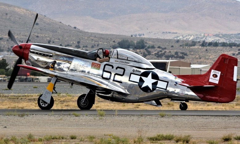 A P-51 racer taxies out to do battle over the skies of Reno. [Credit: NCAR]