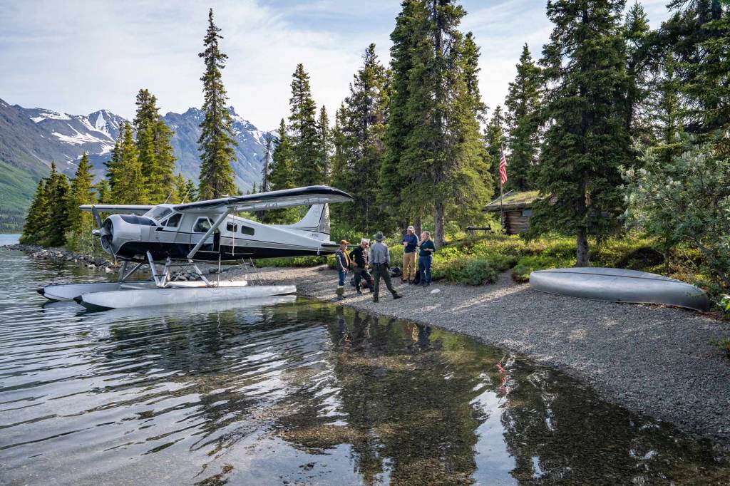 Fresh bear tracks near Lake Clark Lodge, where pilots arrive by floatplane to explore the untouched wilderness of Alaska’s backcountry. [Credit: Lake Clark Lodge]
