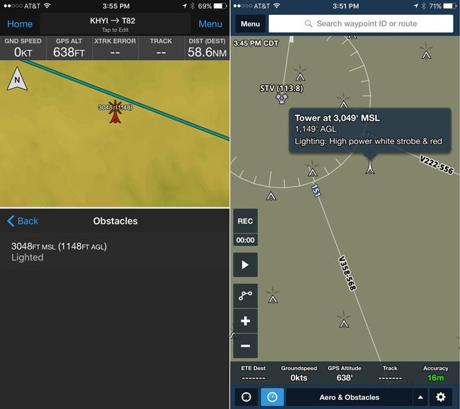 Garmin and ForeFlight apps