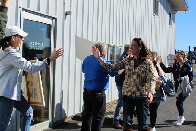 bove the Clouds welcome committee