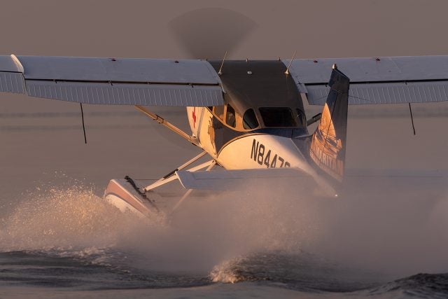 70s Cessna 206 at the EAA Seaplane Base