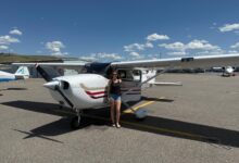 McLeod rents a Cessna 172 to keep her skills sharp. [Credit: Cayla McLeod]