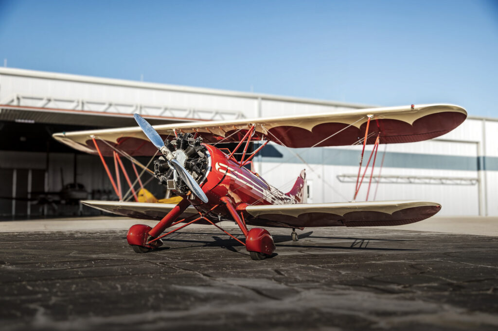 TacAero’s WACO UPF-7 sits on the ramp at Gillespie County Airport in Fredericksburg, Texas.