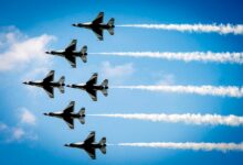 Thunderbirds perform in the Sun 'n Fun Fly-In and Expo Air Show in 2015. [Credit: Wikimedia Commons]