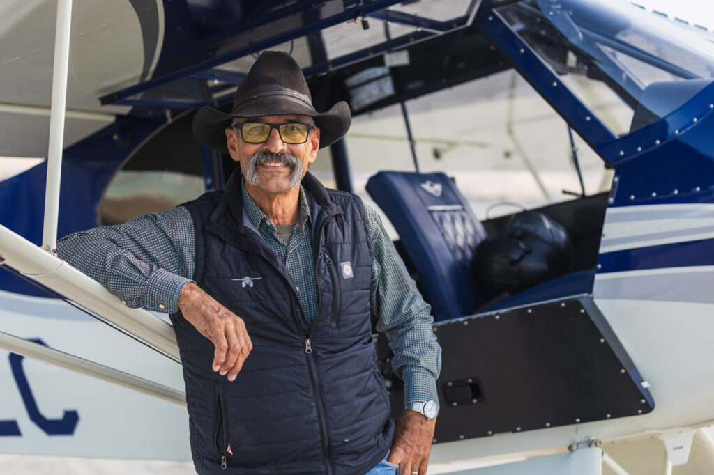 Levi Noguess flew to the playa from Texas in Legend Aircraft's NOMAD. [Credit: Tony Cruz]