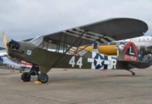 World War II-era Piper L-4H Grasshopper manufactured in Lock Haven, PA. [Credit: Wikimedia Commons]
