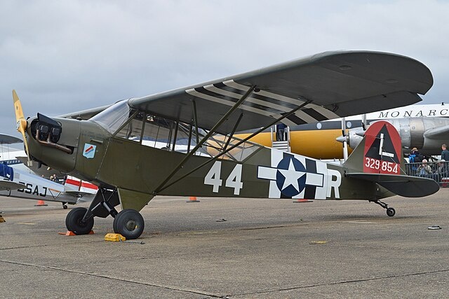 World War II-era Piper L-4H Grasshopper manufactured in Lock Haven, PA. [Credit: Wikimedia Commons]